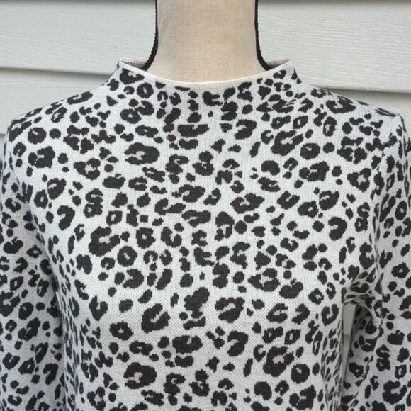Loft Mock Neck Animal Print Tunic Sweater - Picture 2 of 13